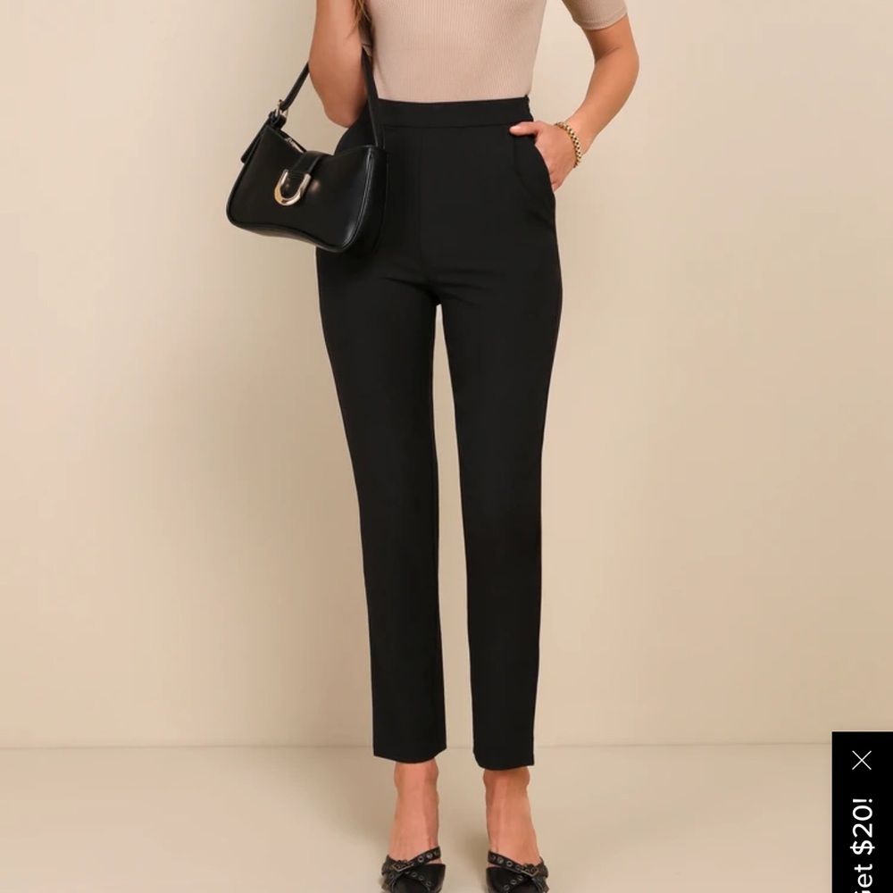 Lulu's Classic Black Straight Leg Pants